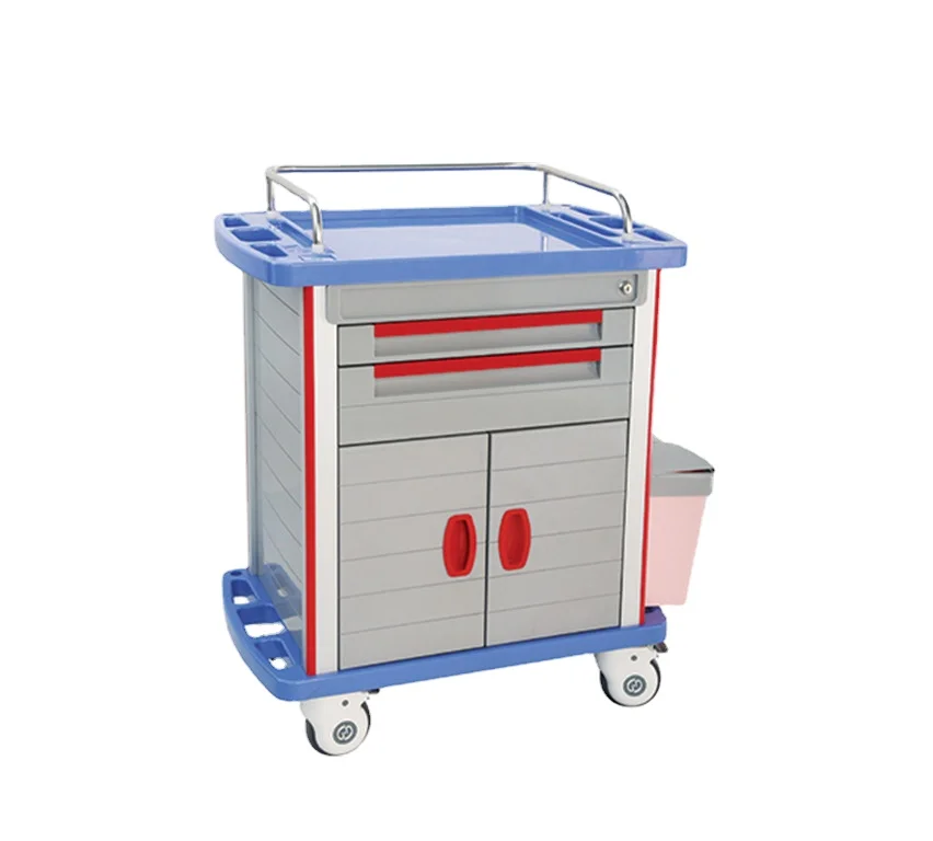 YX-MT750 ABS material Chinese Manufacturer  Medicine Trolley EMERGENCY TROLLEY