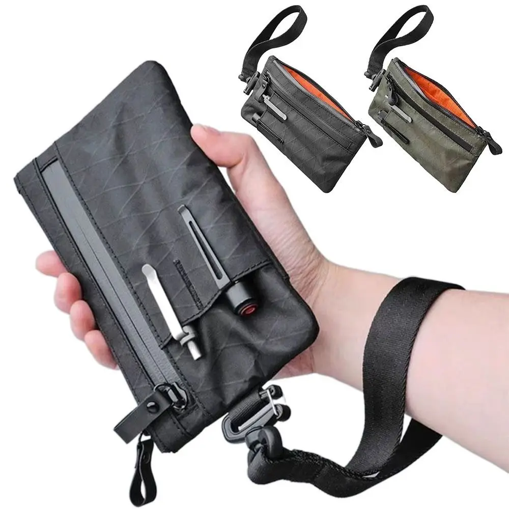 Anti Theft Weatherproof Men's Functional Wallet External Slots RFID Blocking Zipper Clutch with Wristband Key Bag Travel