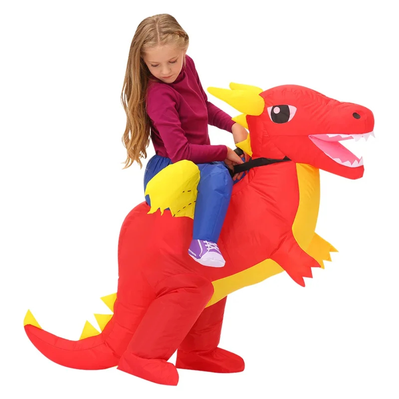 Disfraz de dinosaurio inflable de tricota para niños, traje de anime de dibujos animados, Halloween, Purim, Navidad, cosplay, regalos de cumpleaños