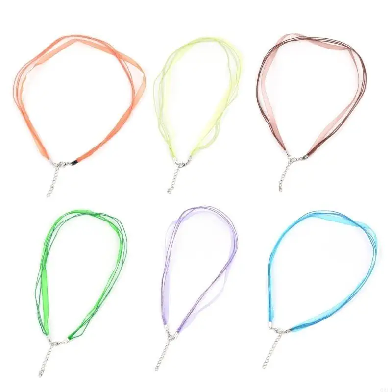  Set of 10 Adjustable Ribbon Cords Necklace Rope Ribbon Choker Necklace Cords