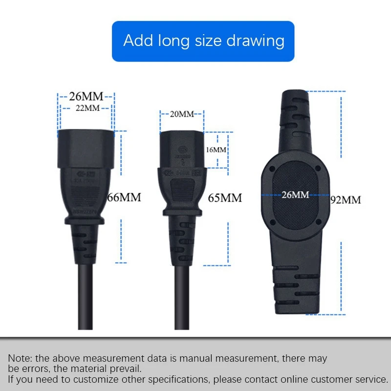 Power Extension Cord, C14 To 3XC13 One-Point Three-Fork Power Extension Cord For Rice Cookers, Electric Kettles