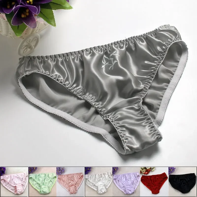 6pcs/lot Hot-selling free shipping plus size plus size the elderly mm mid waist female silk panties silk