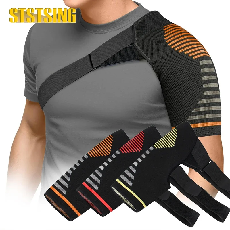 1PCS Shoulder Support with Massaging Gel, Breathable Fabric,Shock-Absorbing Shoulder Brace,Built-in Gel Padding &All-Day Support