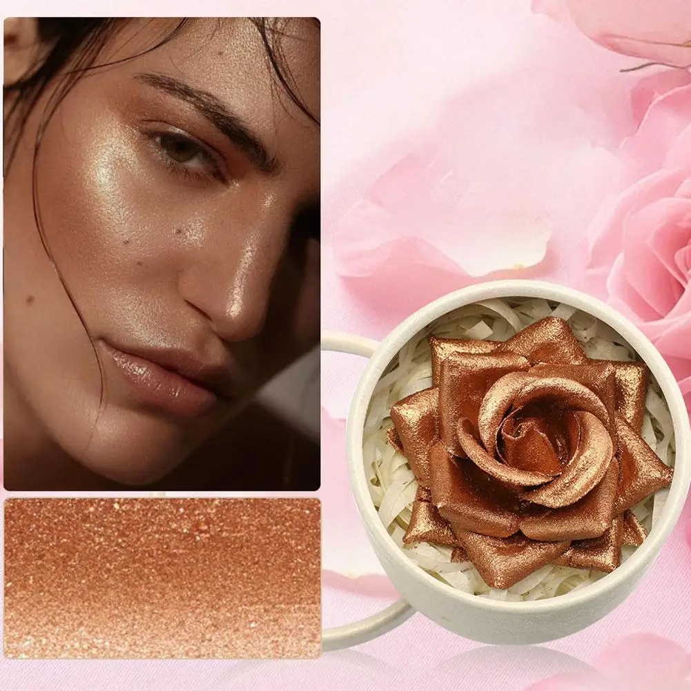 Fard petalo di rosa Trucco naturale schiarente guancia Evidenziatore opaco impermeabile a lunga durata Fard luccicante Regalo per il trucco
