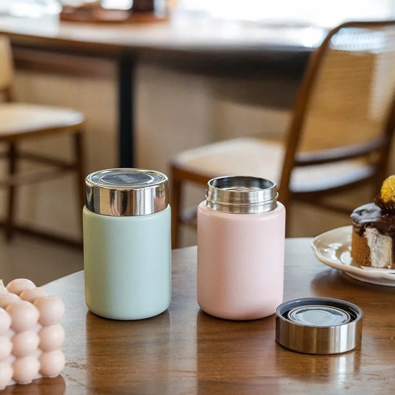 1PC 230ml Mini Compact Stainless Steel Vacuum Flask, 316 Liner Drinking Cup for Student Office Outdoor Portable Use