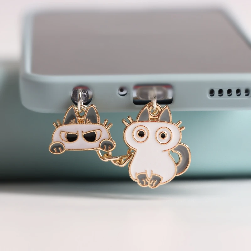 Cute Cat Dust Plug Charm Kawaii Charge Port Plug For iPhone Usb Type C Plug Dust Protection Cap Cartoon Earphone Jack Stopper