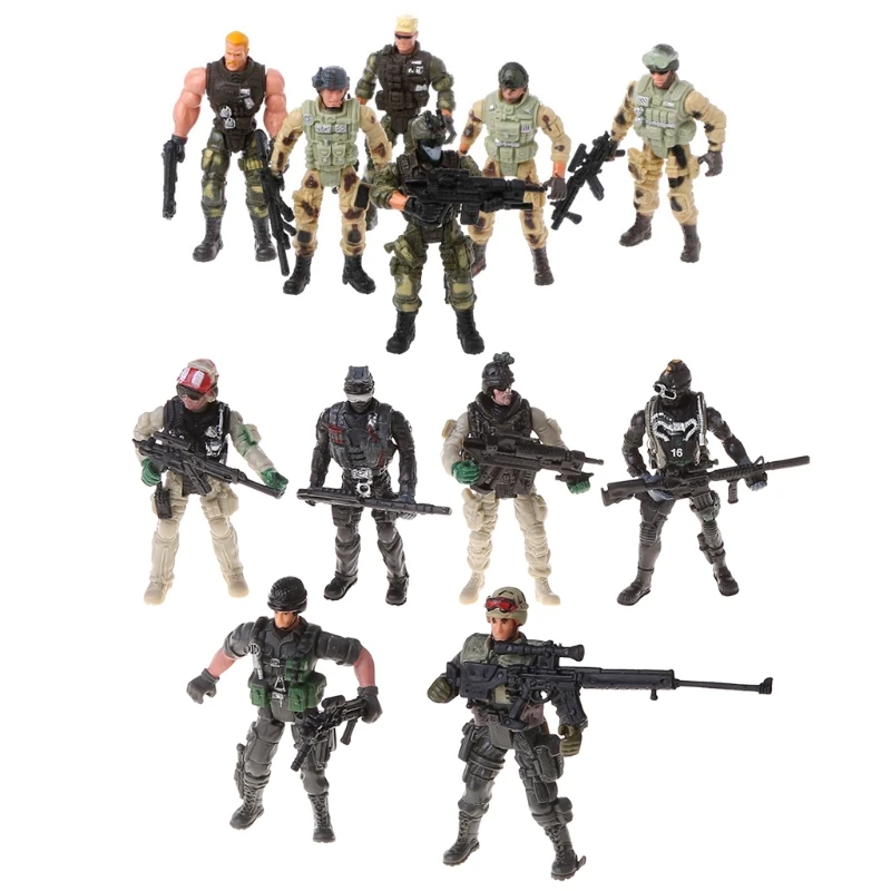 6Pcs/Set Action Figure Soldiers Toy with  Military Figures Child Toy