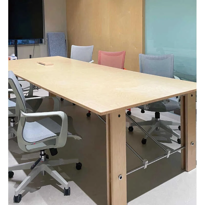 

Metal meeting long table modern simple desk creative designer workbench log negotiation table