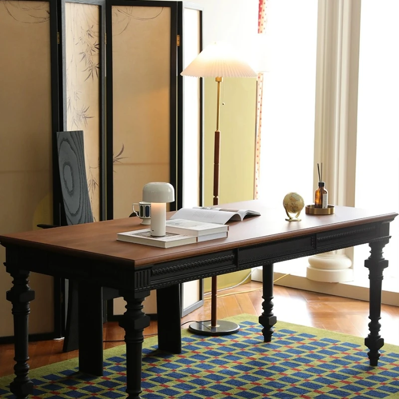 Vintage Nanyang desk, household solid wood dining table, chair, and writing desk