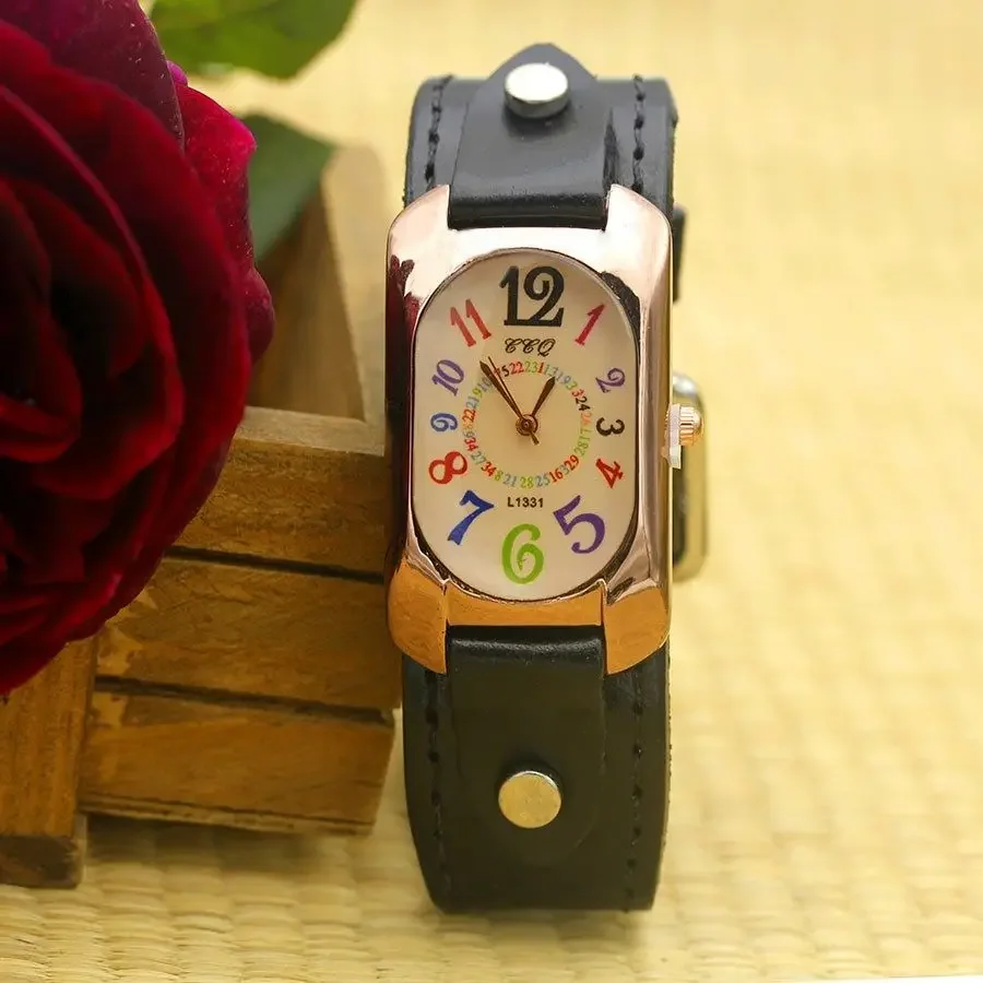 Shsby Color Literal Elliptical Quartz Watch Women's Student Watch Watch