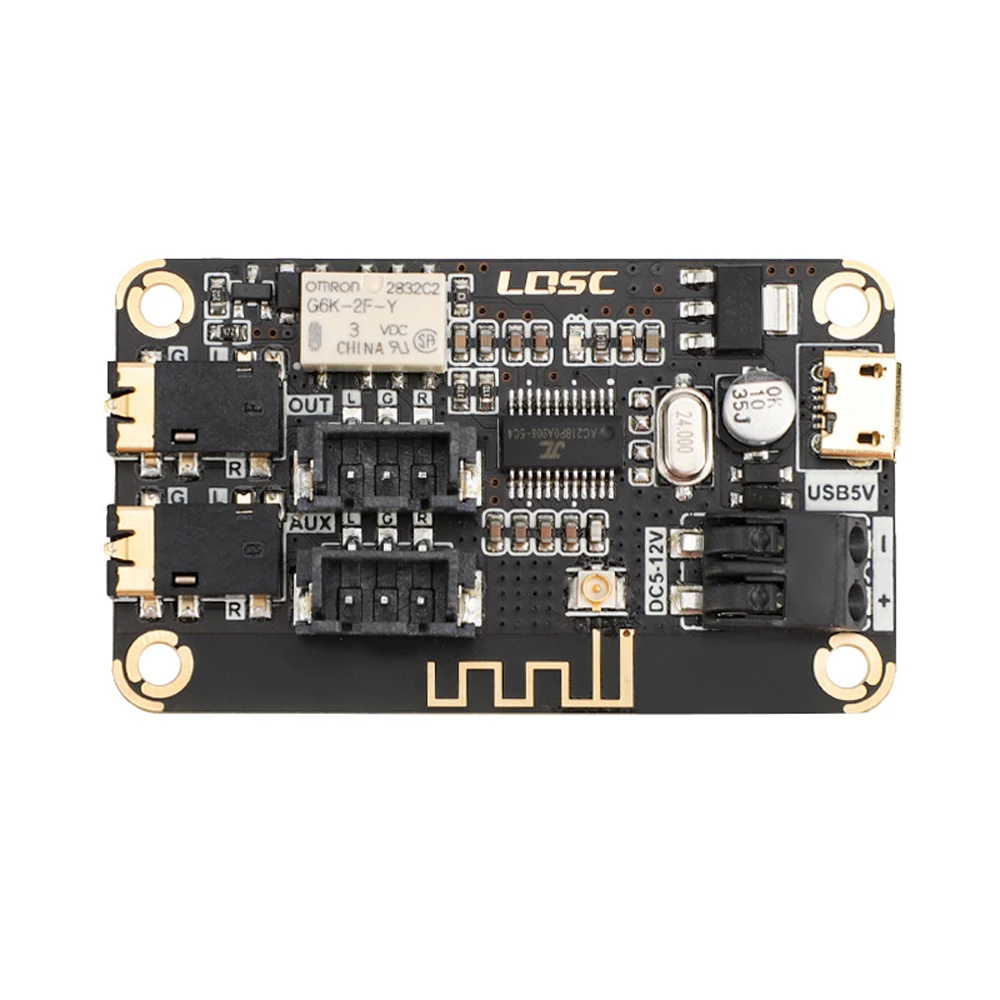 Placa De Decodificação Bluetooth para Modificação DIY, Som Do Altifalante, Estéreo MP3, Receptor De Áudio, Módulo, Adequado Para Entrada AUX, DC 5V-12V