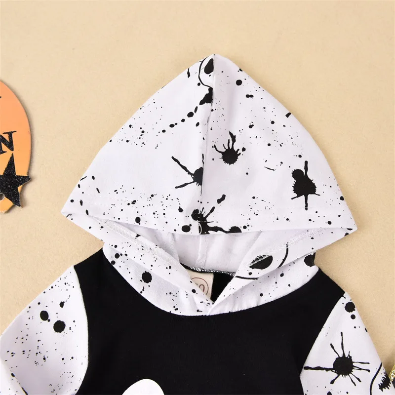 2024 Halloween Newborn Baby Rompers Infant Babe Girl Boy Romper Long-Sleeve Hoodies Cotton Letter Print Nighmare Befor Nap Time