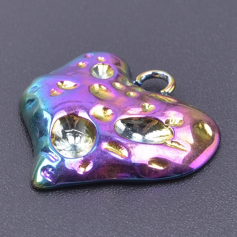 3pcs Irregular Hearts To Make Jewelry Making Supplies DIY Love Accessories Stainless Steel Pendant Charm Bulk Pingentes Material