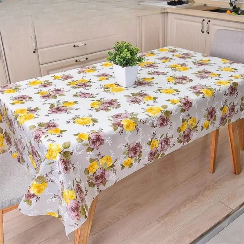 Tablecloth waterproof, oil-proof and scalding-proof, leave-in plastic dining table mat