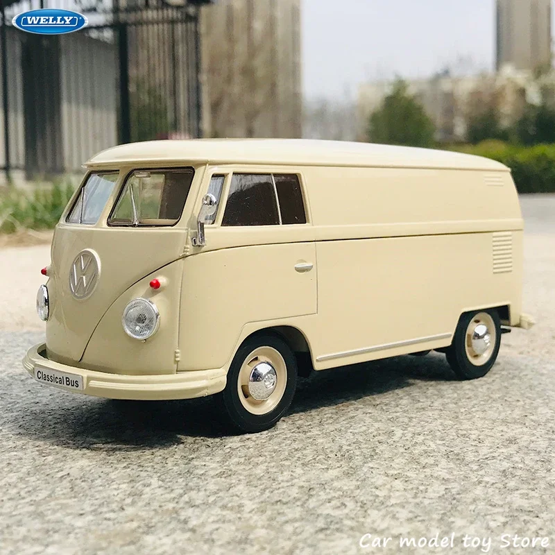 WELLY 1:24 Volkswagen 1963 T1 BUS van simulation alloy car model crafts decoration collection toy tools gift