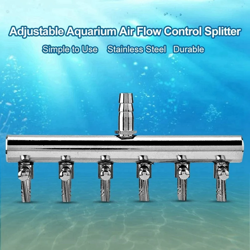 3X Aquarium Air Flow Splitter Fish Tank Air Control Valve Oxygen Distributor Fish Tank Air Pump Accessories 6 Way