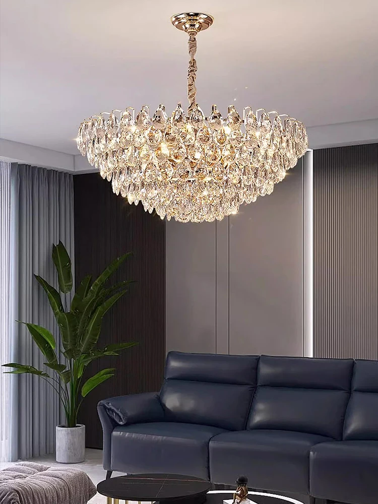 Luxury Clear Crystal Pendant Decor Ceiling Chandeliers Home LED Hanging Lamps for Ceiling Luminaire