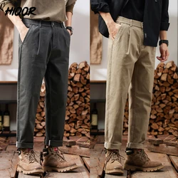 HIQOR Brand New Man Classic Work Stretch Cargo Pants Men Cotton Male Slim Grey Khaki Korea Spring Baggy Casual Trousers for Men