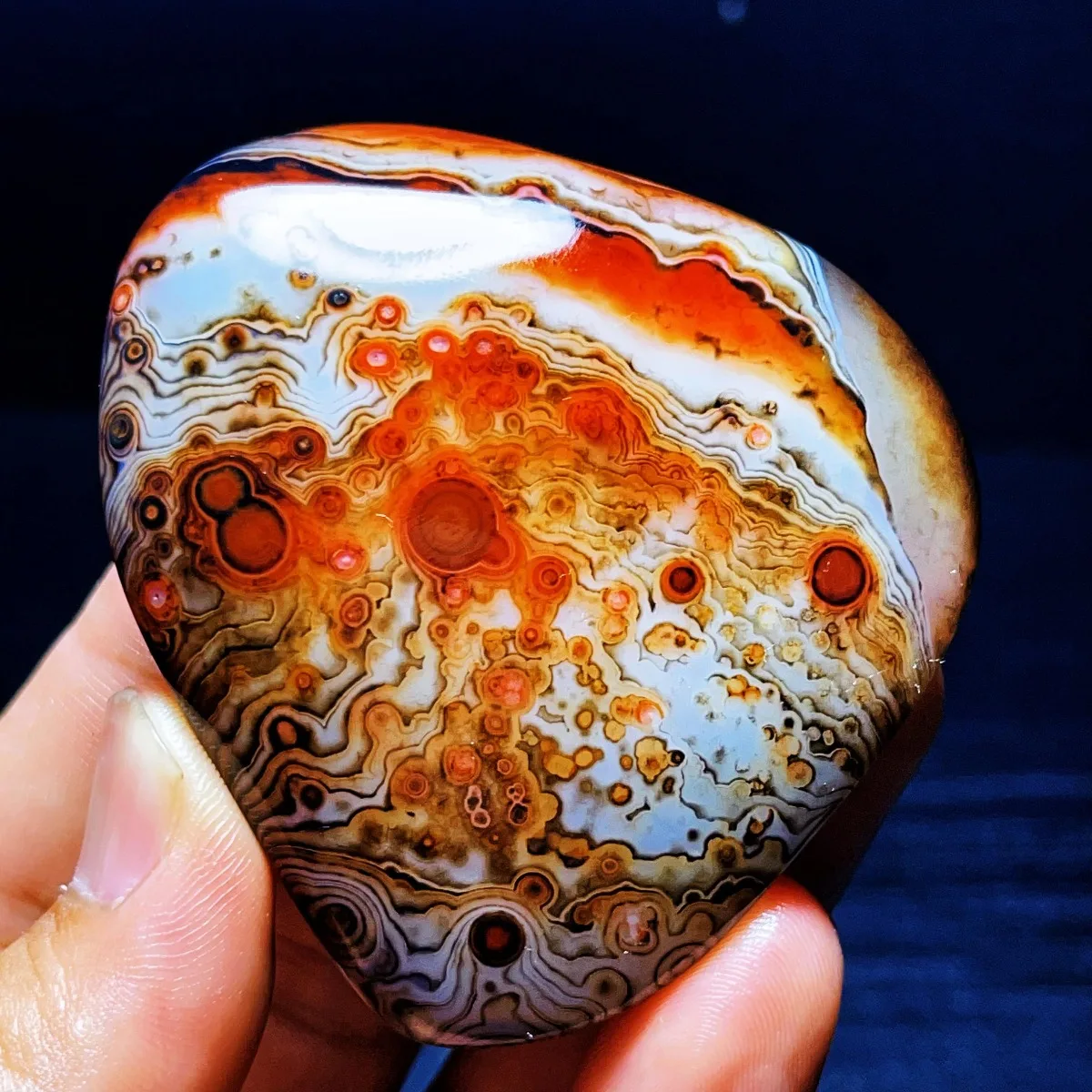 Large Stone Art Translucent Beauty Banded Agate, Tumbled Polished Stone, Crystal Display, Natural Stone, Table Display