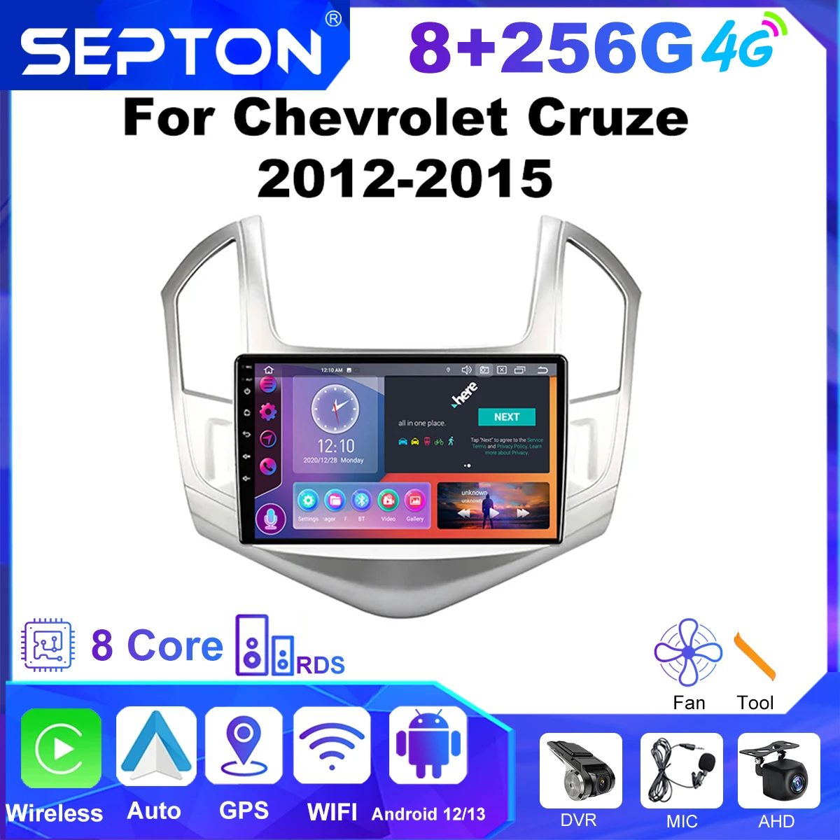 

SEPTON Android car radio screenFor Chevrolet Cruze 2012-2015 Multimedia Video Player Navigation GPS Head Unit Carplay 8core 4G