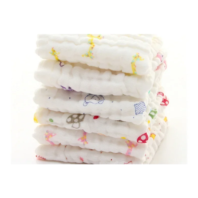 New 6 Layers Baby Cotton Gauze Muslin Face Towel Baby Towel Wash Cloth Handkerchiefs Infant Baby Feeding Saliva Towels