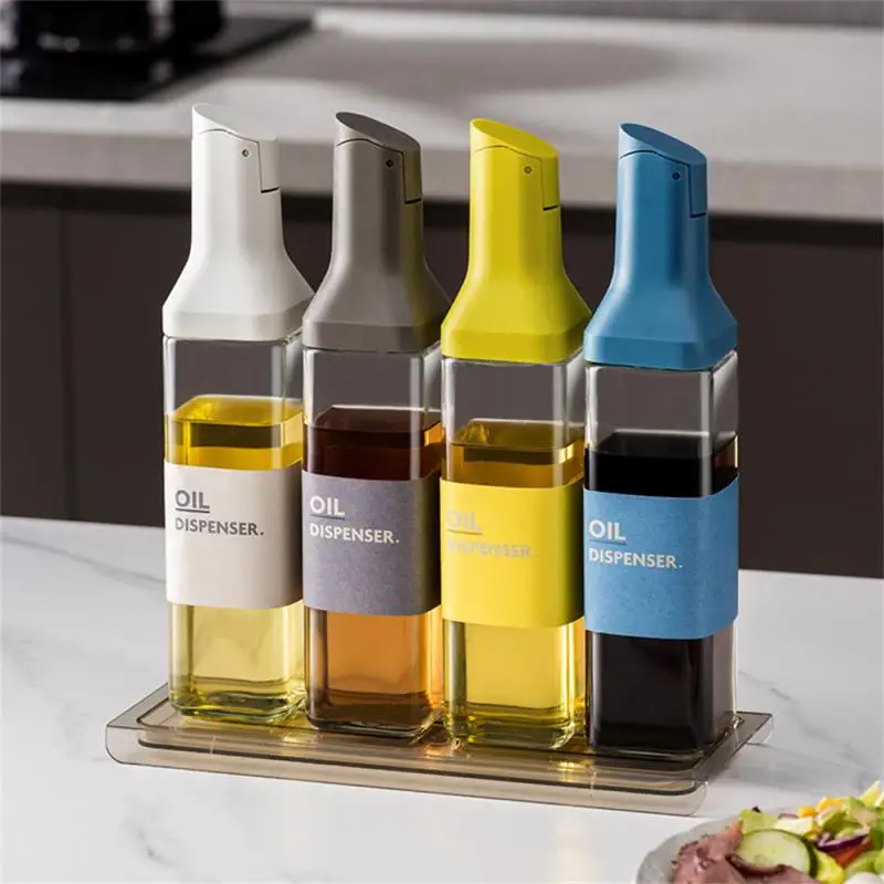 Large Olive Oil Dispenser Bottle Auto Flip Condiment Container Automatic Liquid Seasoning Big Capacity Bottle Kitchen