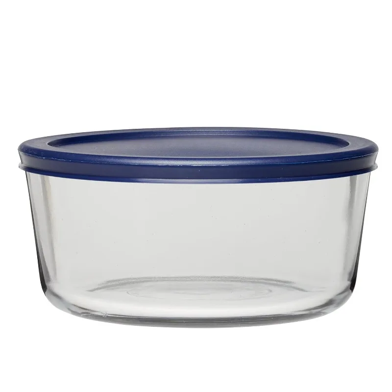 Glass Food Storage Container with Lid, 7 Cup Round,Microwave, pre-heated oven, refrigerator, freezer, and dishwasher safe