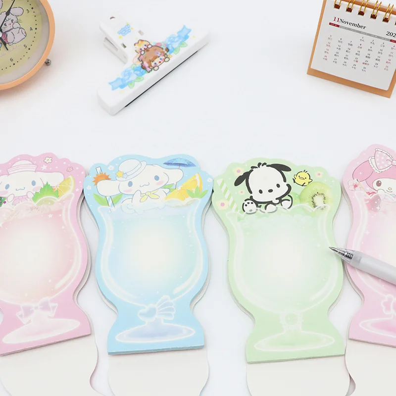 Stationery Sanrio Pochacco Shape Glue Set Cute Sticky Note Book Student Cartoon Heteroideus Memo Pad Wholesale Birthday Gifts