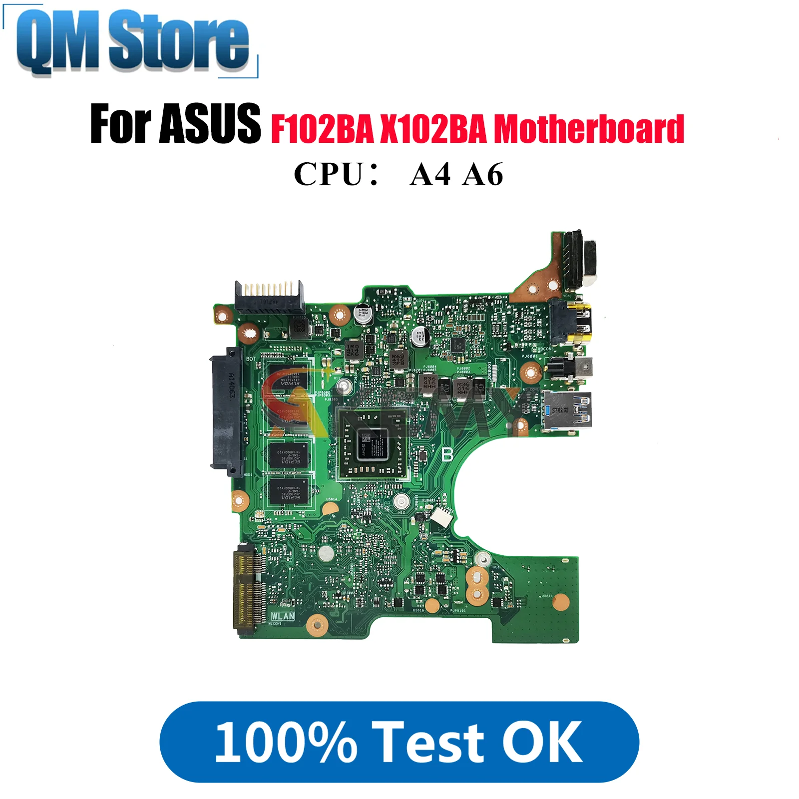 

Материнская плата для ноутбука X102BA для ASUS VivoBook X102B X102BA F102BA, материнская плата для ноутбука с процессором A4 A6, 100% тестирование, ОК, быстрая доставка