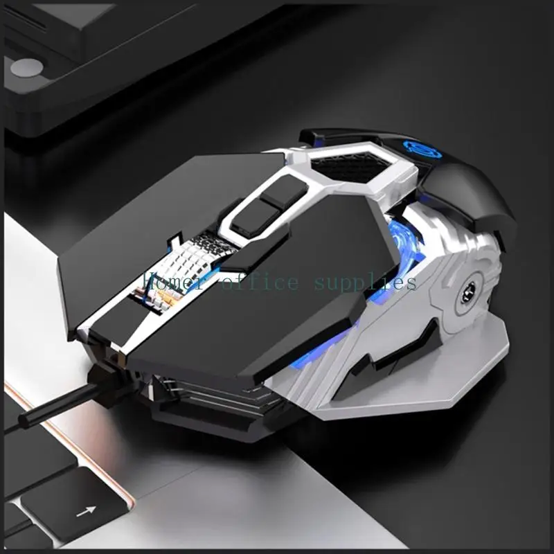 Mouse da gioco ergonomico K43B Programmazione cablata USB Mouse ottici RGB da 6400 DPI