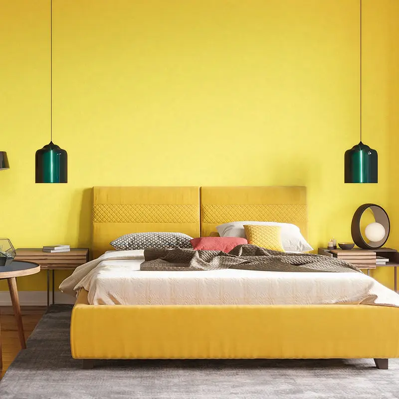 

Modern Ins Yellow Orange Wallpaper for Bedroom Liivng Room Walls Non Woven Plain Solid Color Wall paper Roll