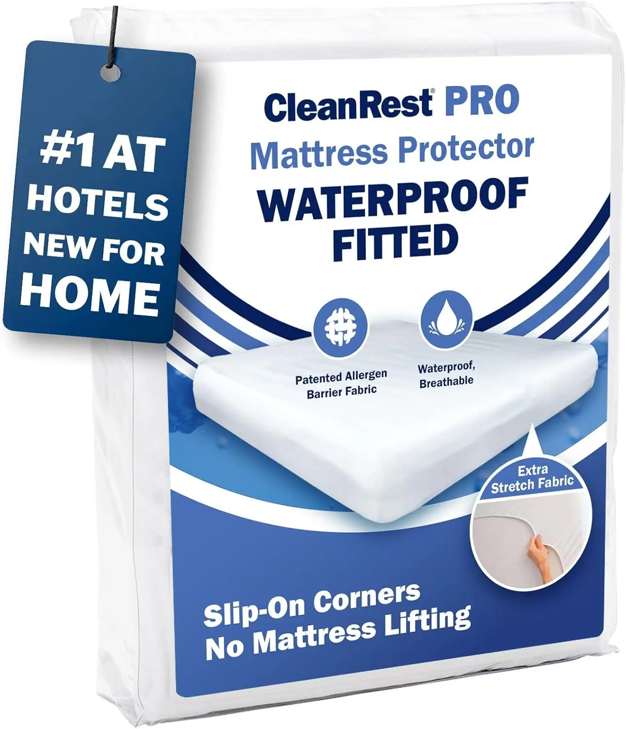 

Cleanrest Waterproof Mattr Fitted Sheet Protector, Ultimate Defense Against Spills And Wear, Micronone Allergen Barrier,