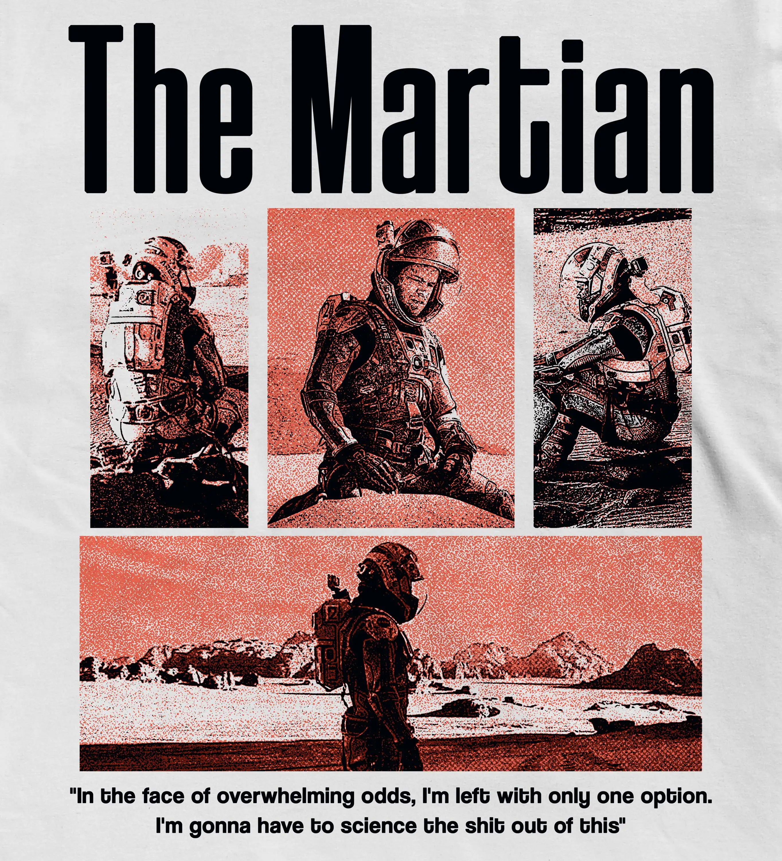The Martian Shirt, Ridley Scott Matt Damon 2015 MovieTee, Andy Weir Sci-Fi, Mars Survival T-Shirt