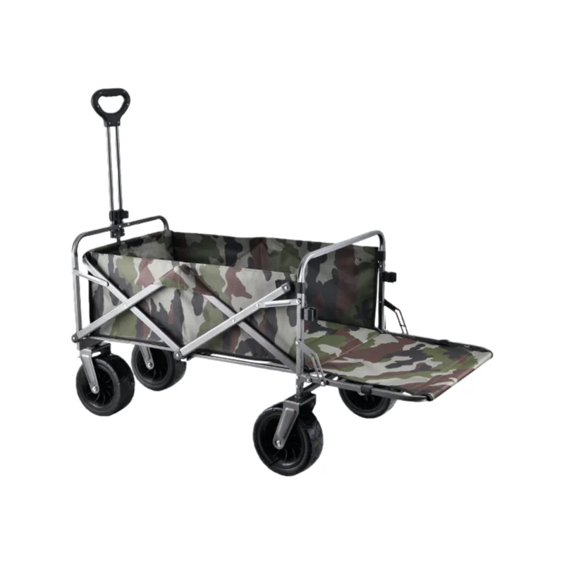 

Upgraded Full Steel Folding Camping Wagon - 12 Silent Bearings, 175KG Bearing for Outdoor Picnic Hiking Garden