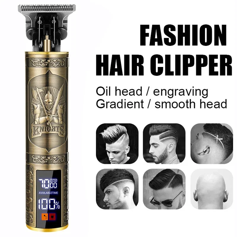 Vintage Hair Clipper Cordless Trimmer portable USB Fast Charging Hair Cutting Machine Electric Shaver Barber Professional Barber view 2