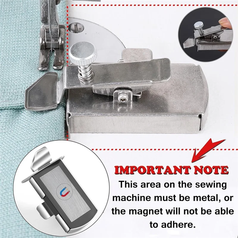 دليل التماس المغناطيسي ABHU لآلة الخياطة، عبوة من 9 ملحقات ماكينة الخياطة، مقياس مغناطيسي متعدد الوظائف مضاد للتجعيد دورا