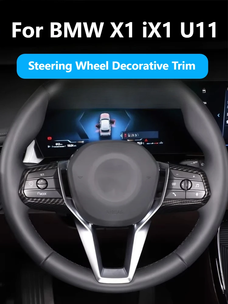 

For X1 iX1 U11 2023-2025 Carbon Fiber Steering Wheel Button Cover Interior Modification Accessories