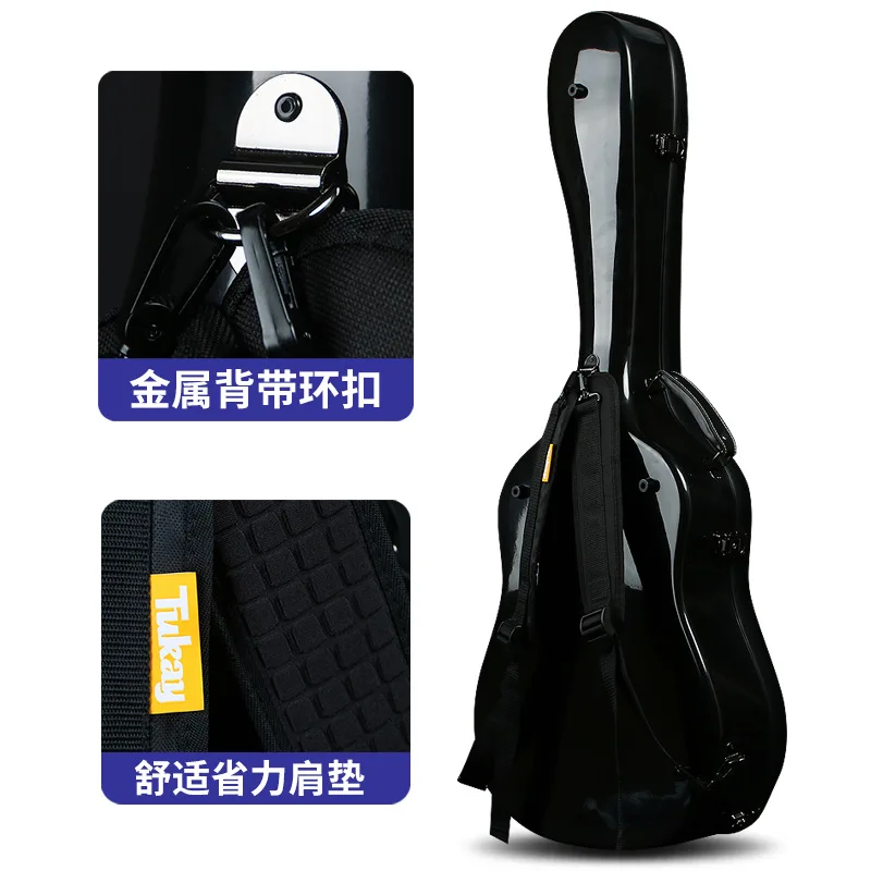 Hooqu Fiberglass Guitar Case for Classic Guitar for High Quality Hard Guitar Case