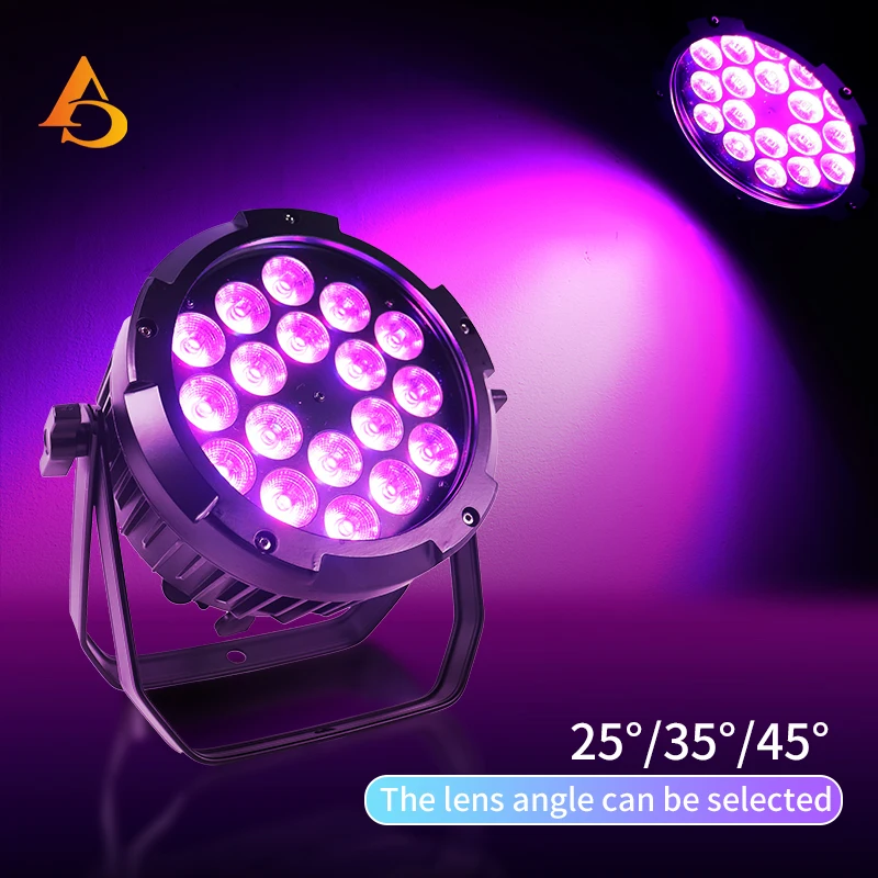 DMX IP65 Aluminum Waterproof Led Par Light 18x18W RGBWAUV 6in1 DMX512 Control Professional Stage DJ Equipment Disco Outdoor Wash