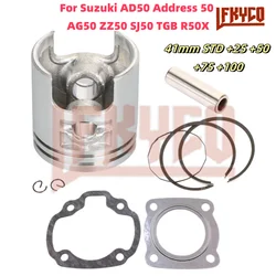Motorcycle 41mm Piston Rings Tool Gasket Kit for Suzuki AD50 Address 50 AG50 ZZ50 SJ50 R50X KATANA Sepia 2 Stroke Engine Parts