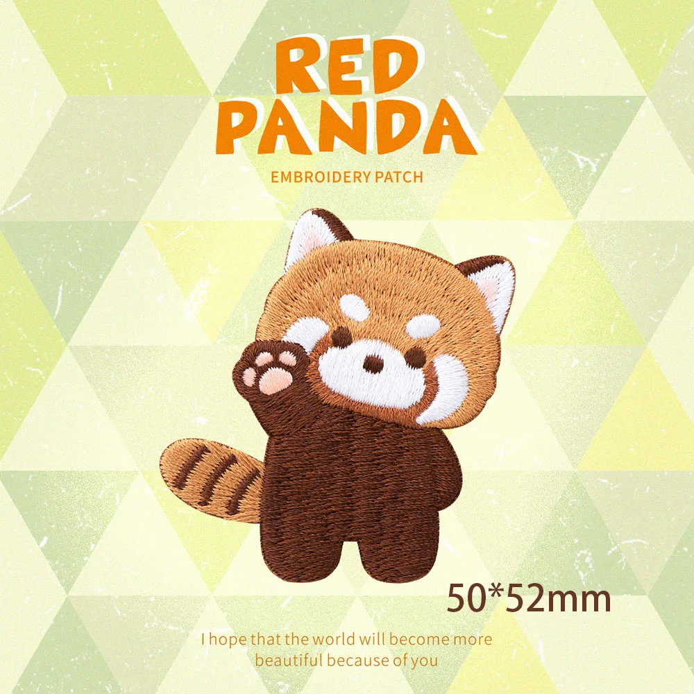 12 Arten niedlichen Tier roten Panda selbst klebende Stick flecken für Kleidung Kinder applikation auf Jeans DIY Kleidung Aufkleber swe – Detail 6
