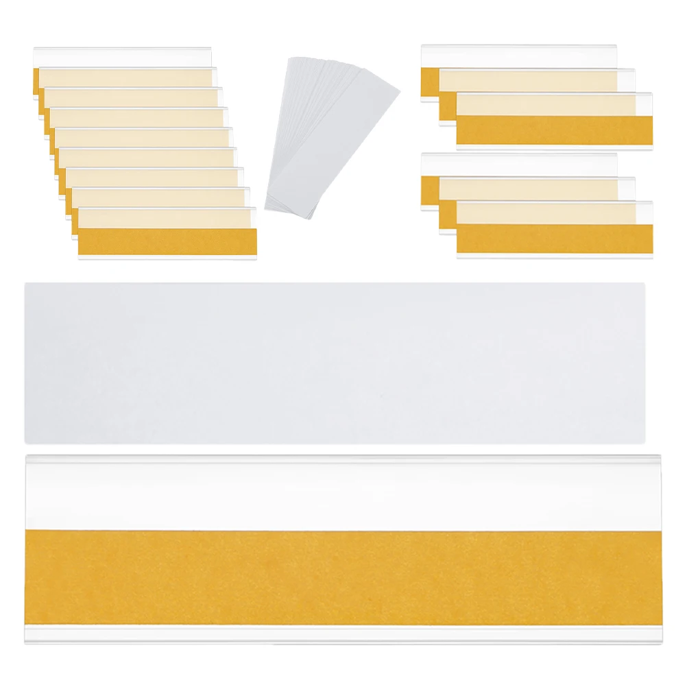

30 Sets Self-adhesive Label Rack Pockets Holderslabel Display Transparent for Labels Desk Name Tag