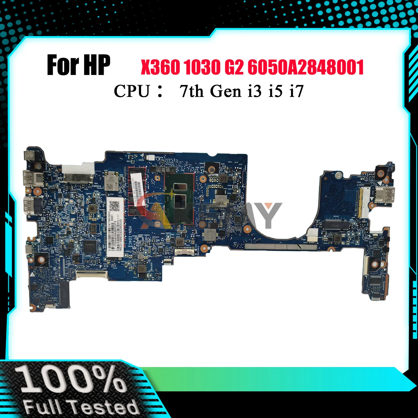

6050A2848001 для ноутбука HP EliteBook X360 1030 G2, материнская плата 917922-601 L30419-601 с процессором i5 i7 7-го поколения, 8 ГБ/16 ГБ ОЗУ, протестировано, ОК