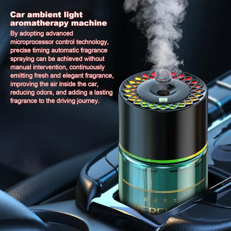 

Car Air Freshener With Light 160ml Lighted Air Freshener Car Diffuser Intelligent Odor Removal Diffuser Precise Timing Automatic