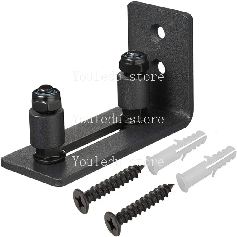 

Black New Sliding Barn Door Bottom Adjustable Floor ail Floor Guide Roller Locker Home Hardware Accessories