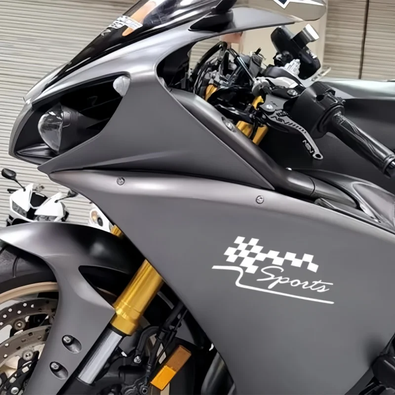 SPORT チェッカーフラッグ ビニールデカール オートバイ用 反射性リムーバブルステッカー ユニバーサルレーシングスタイリングレター