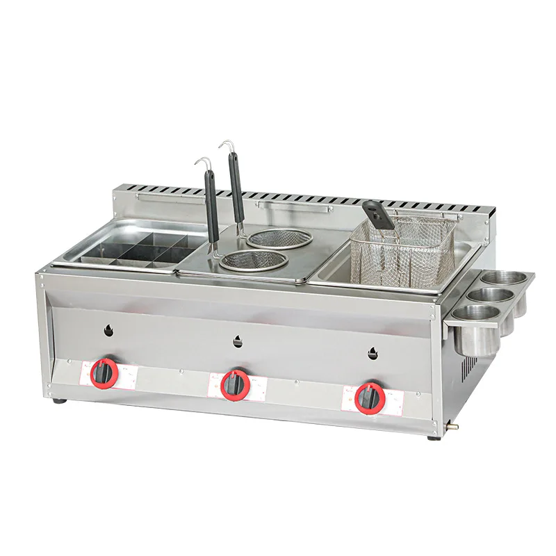 

Commercial, Gas Fryer, Thickened, Grilled Sausage, Quail Egg, Oden, Combination Machine