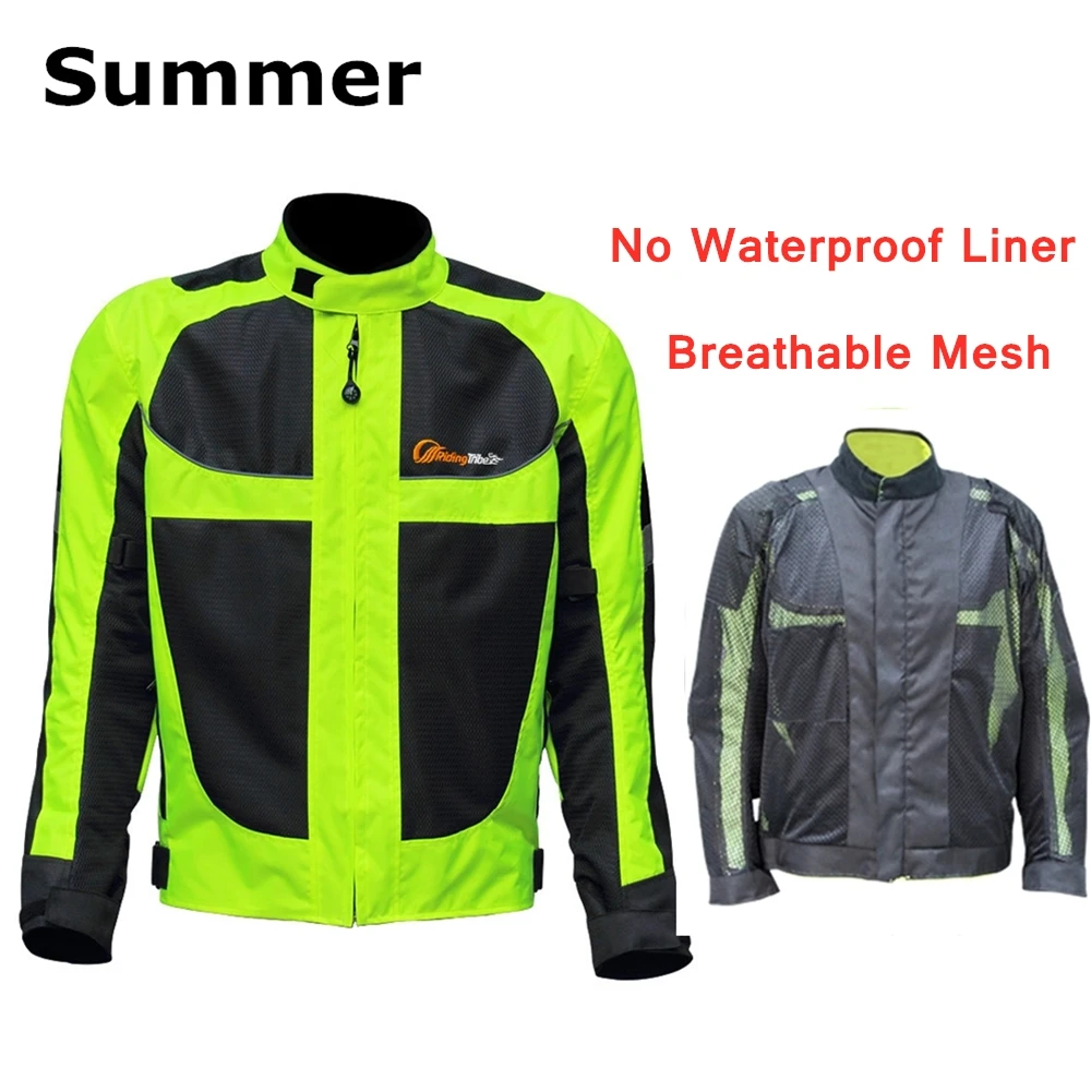 Men Woman Summer Style Breathable Motorcycle Jacket Night High Visible Motorbike Riding Coat with 5pcs Protective pads JK-21