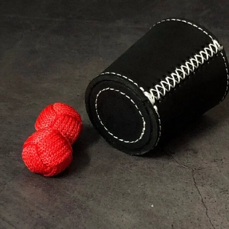 Leather Chop Cup with Magnet Stage Magic Tricks Three Cups and Balls Magia Close Up Magic Props Magnetic Mentalism Traditional