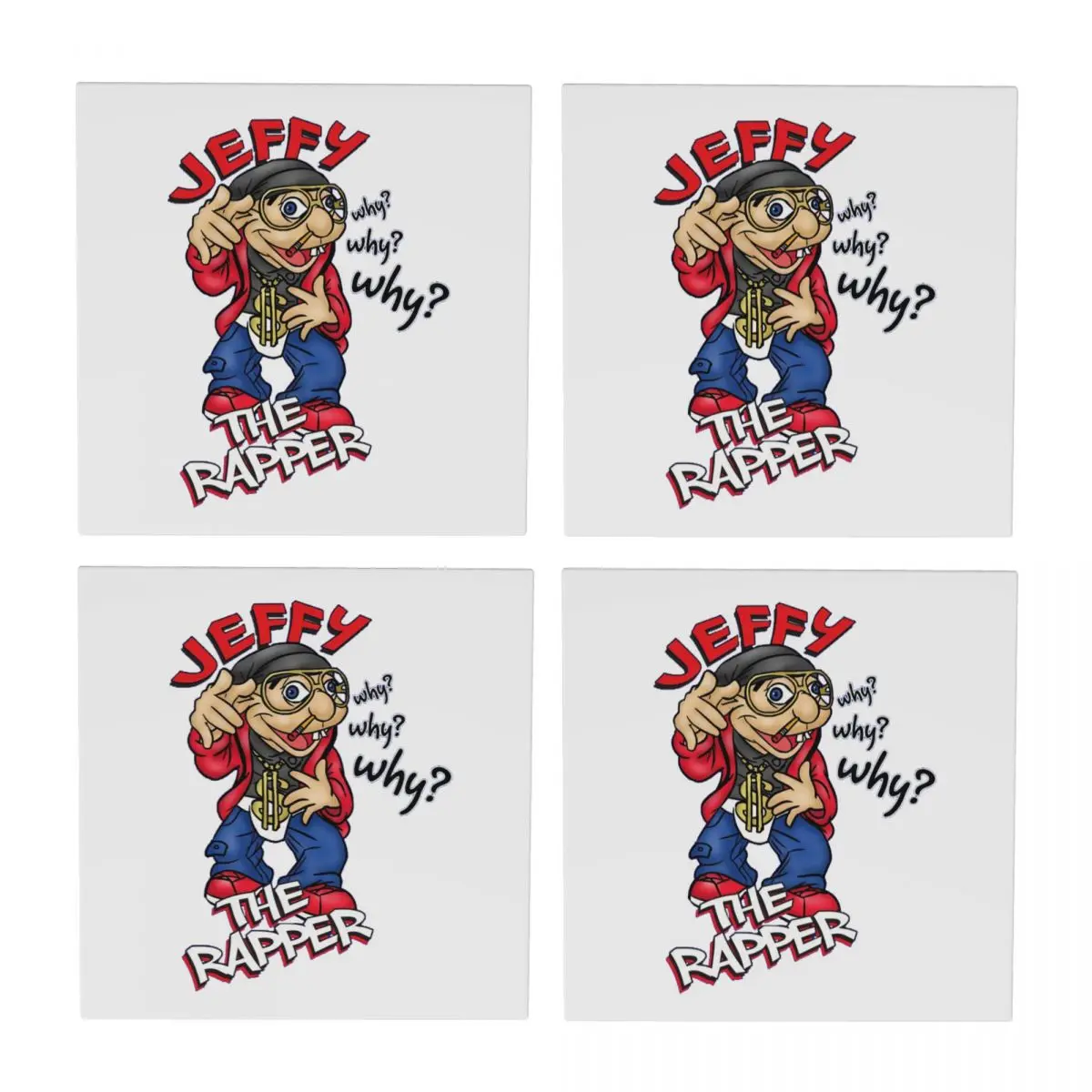 

Jeffy The Rapper SML Character Coaster Ceramics Heat Resistant Mat Table Mat For Kitchen Placemats For Dinner Table Coffee Mat